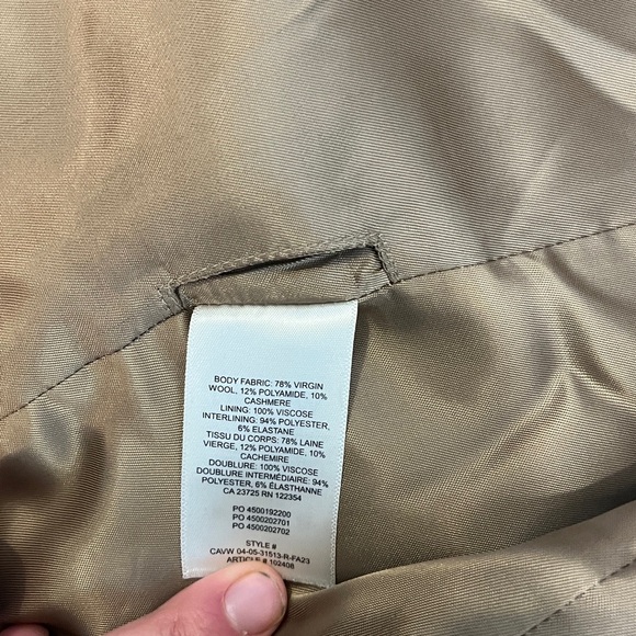 Aritzia Wilfred Wool and Cashmere Cocoon Coat in camel sz small - Picture 4 of 8